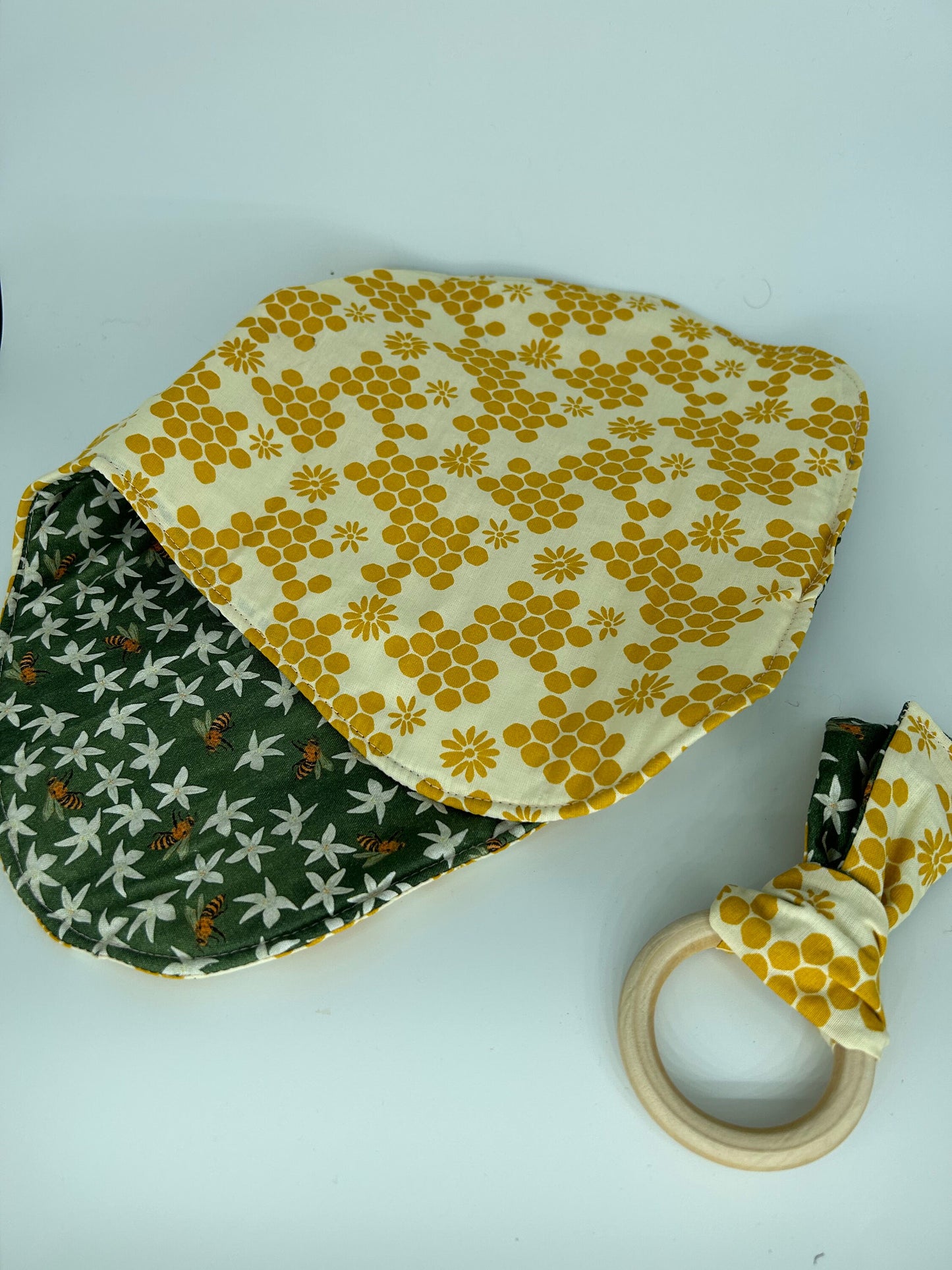 Cloth Burp Cloth and Teether Set