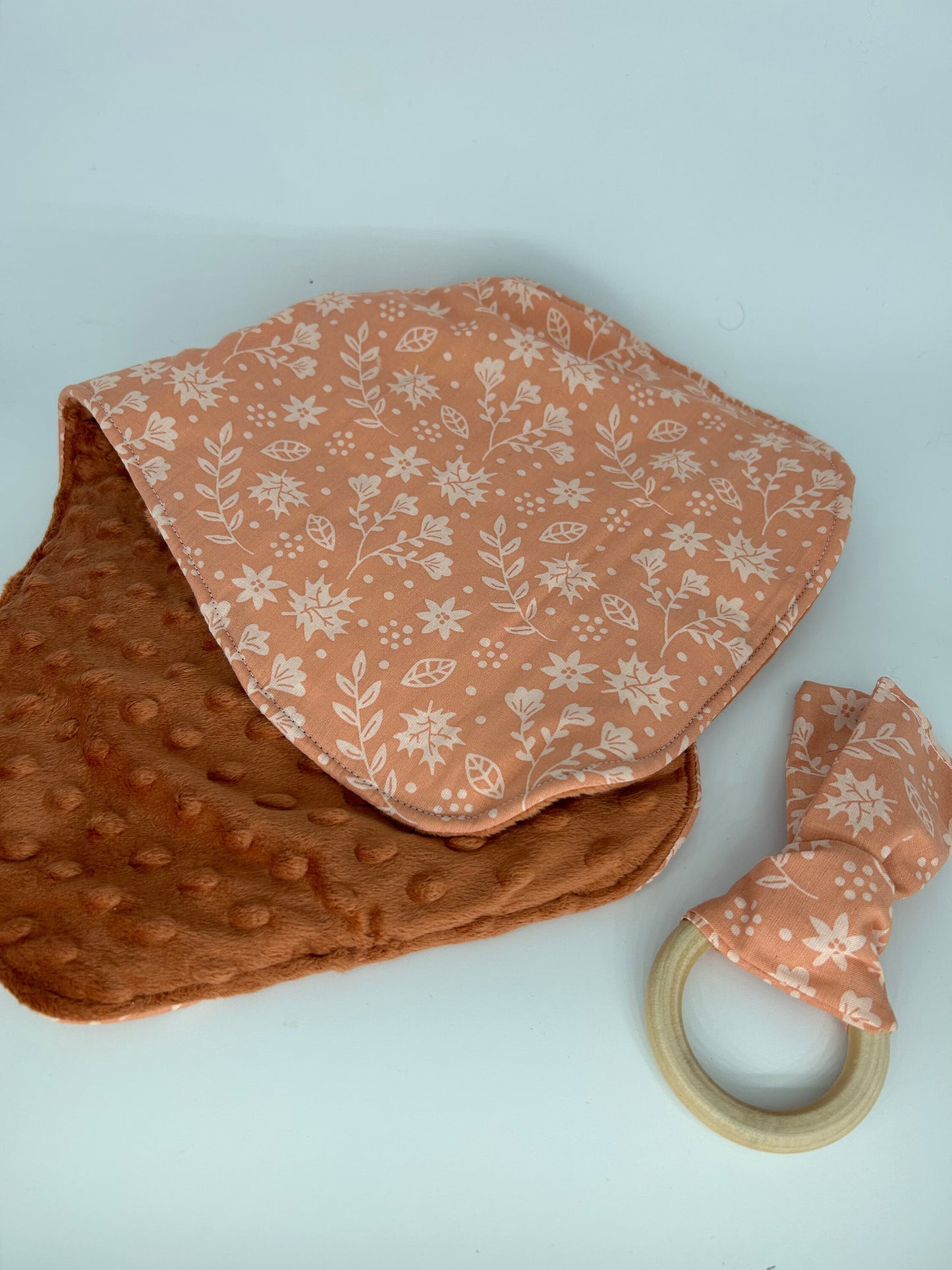 Cloth Burp Cloth and Teether Set