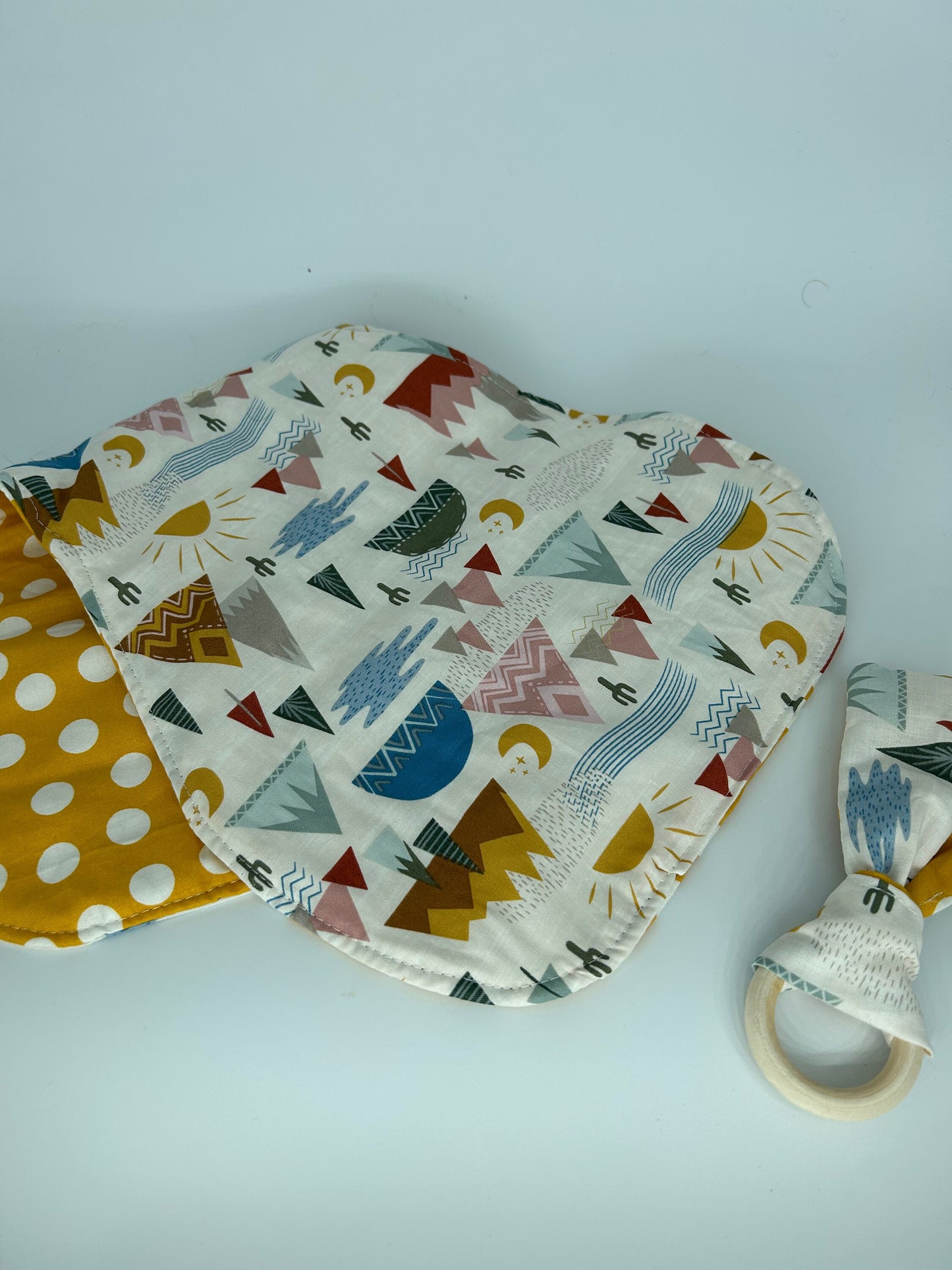 Cloth Burp Cloth and Teether Set